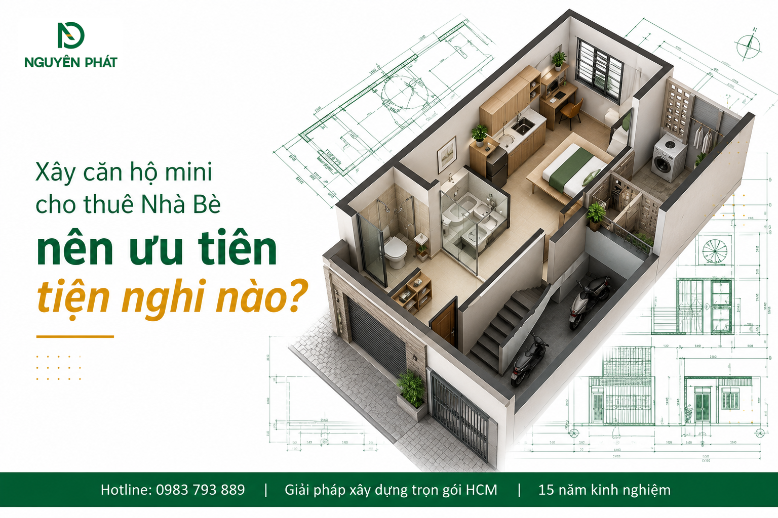 Xây căn hộ mini cho thuê Nhà Bè nên ưu tiên tiện nghi nào?