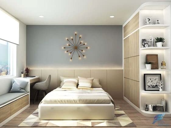 Thiết kế phòng ngủ tạo được sự ấm áp, thân mật vừa phải cho căn phòng